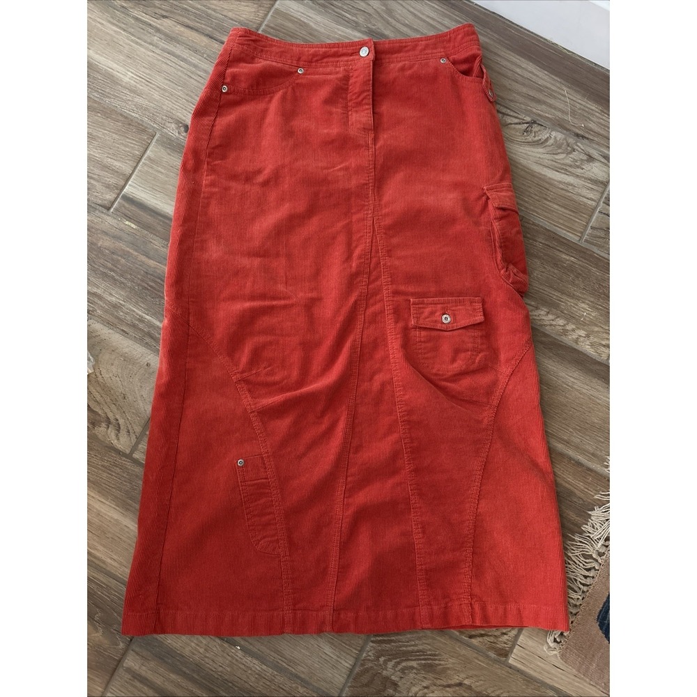 Oilily Full Skirt Women's 38 US 10 Coral Corduroy 36"‎ Skirt